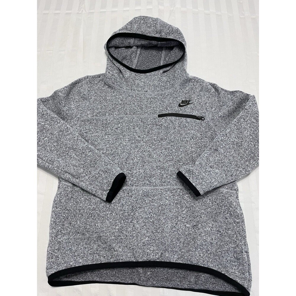 Nike Summit Fleece Pullover Hoodie Womens M Marled Gray Sweatshirt Sportswear